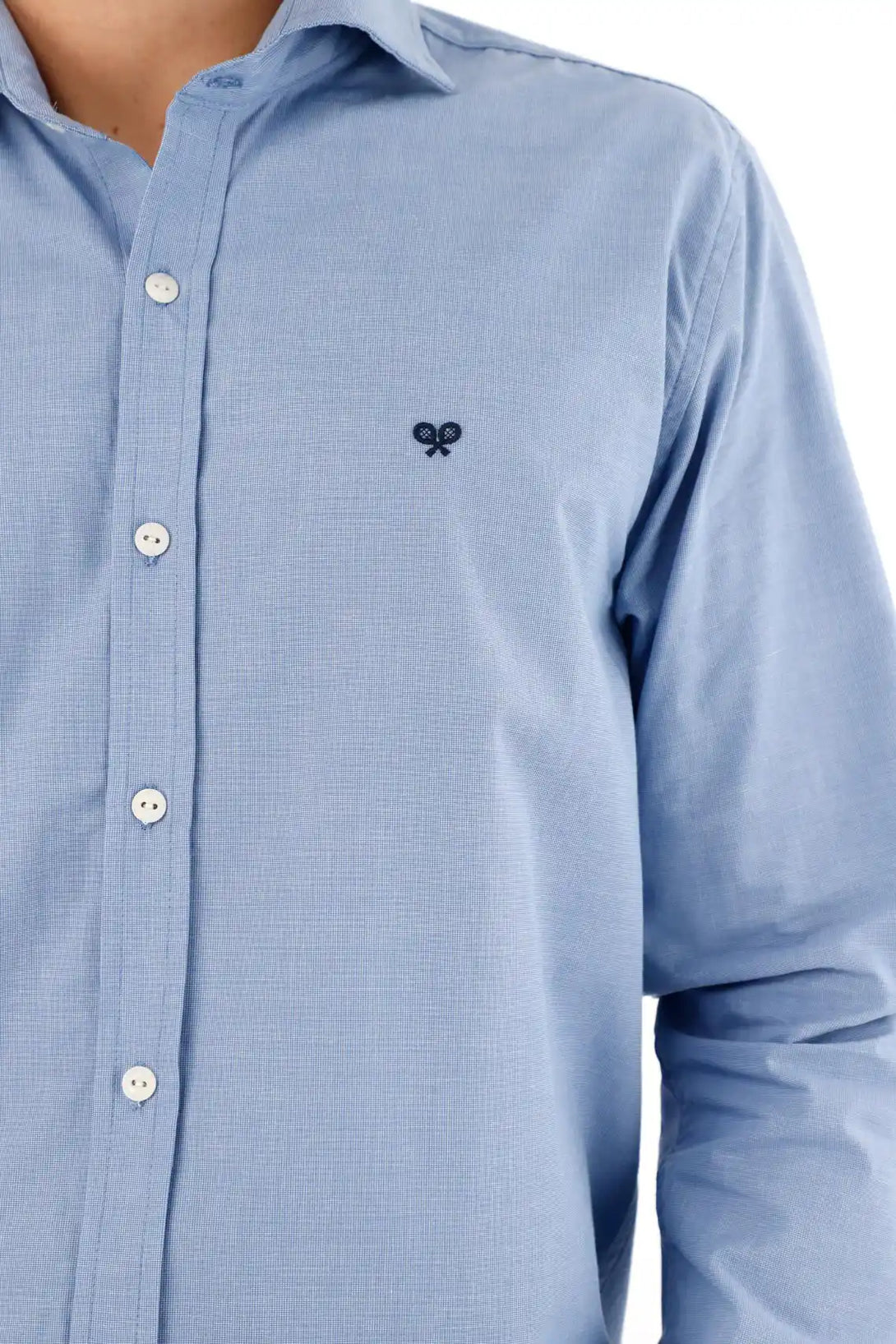 Camisa con mini raqueta azul para hombre