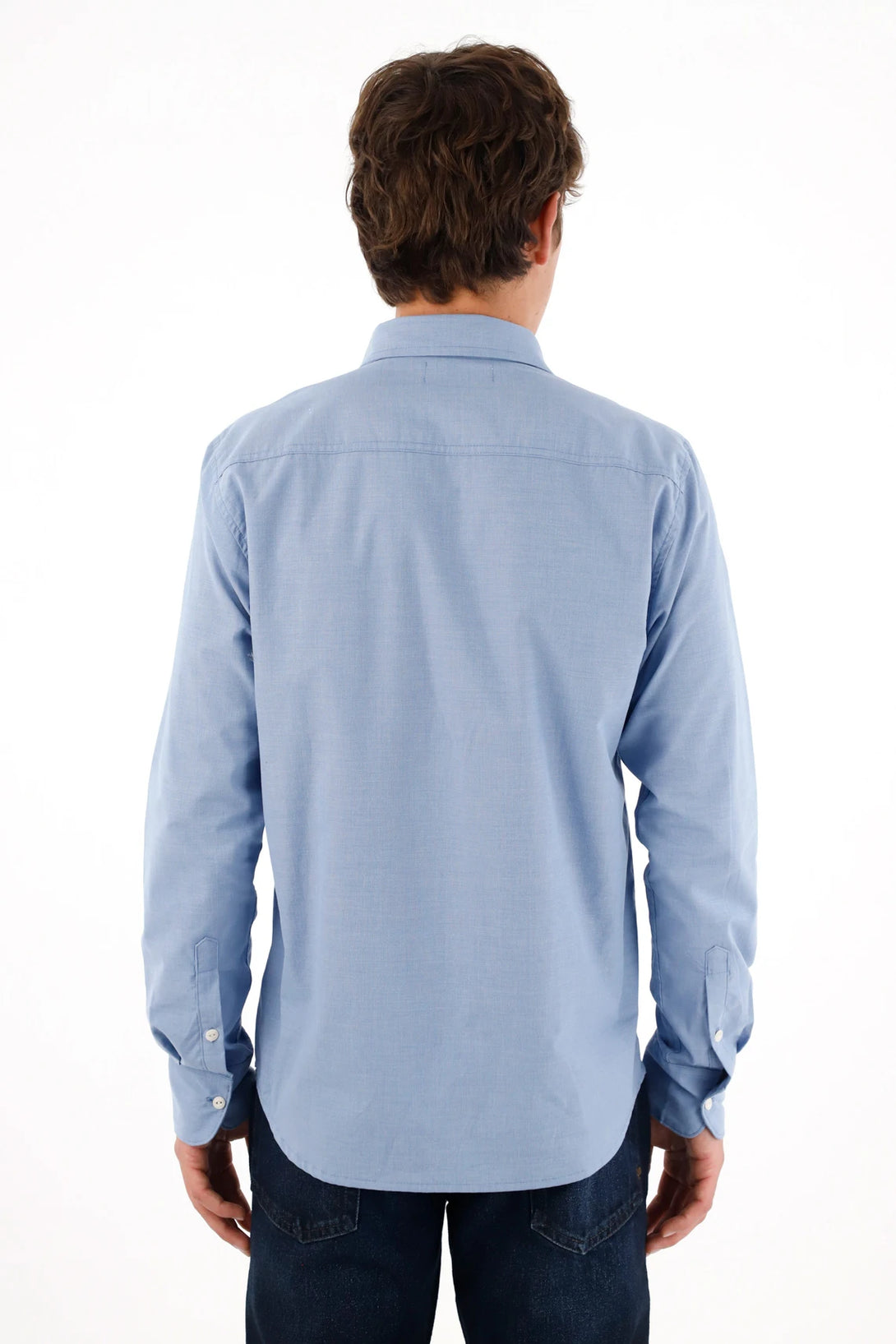 Camisa con mini raqueta azul para hombre