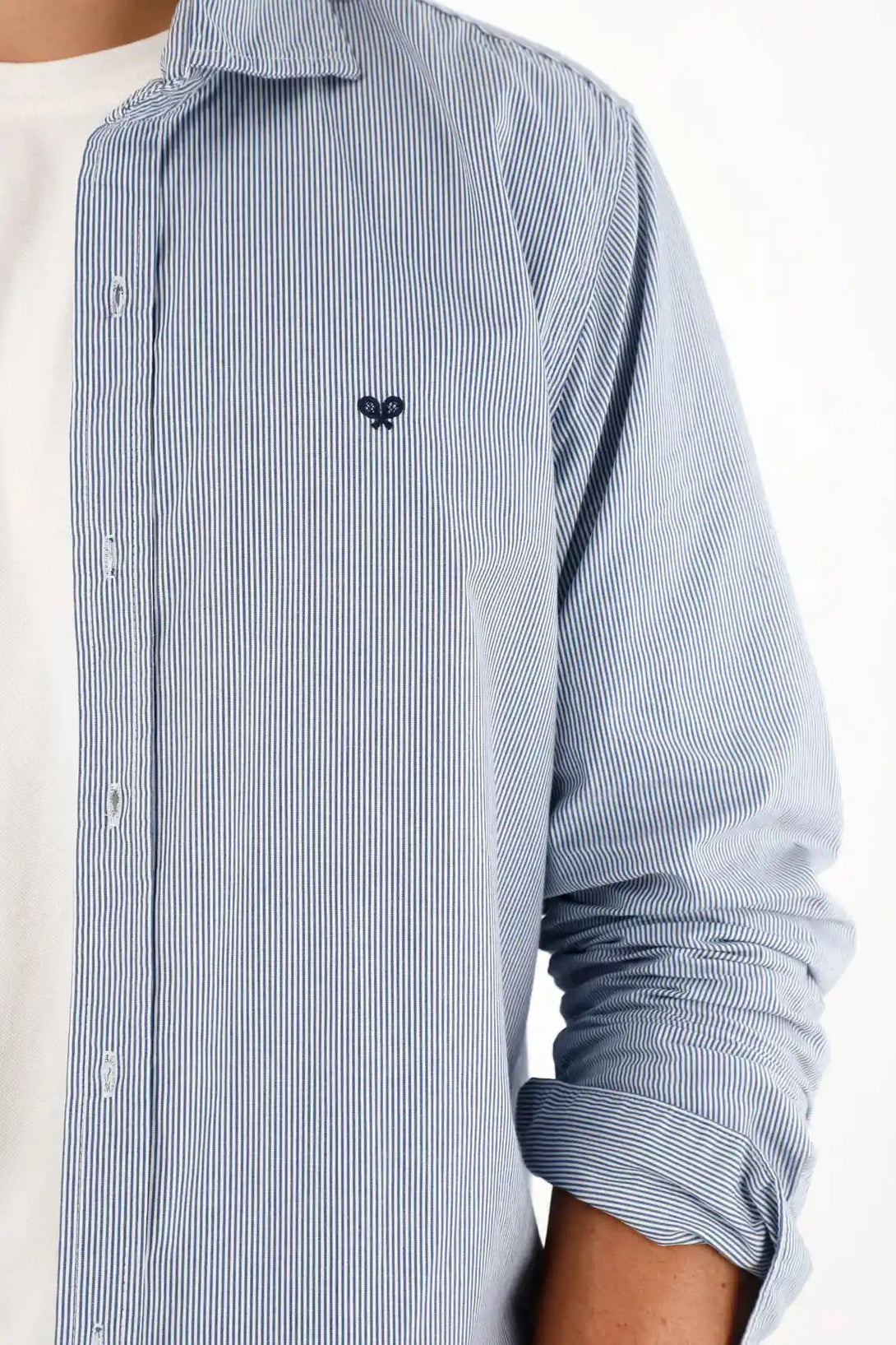 Long Sleeve Striped Blue Shirt for Men