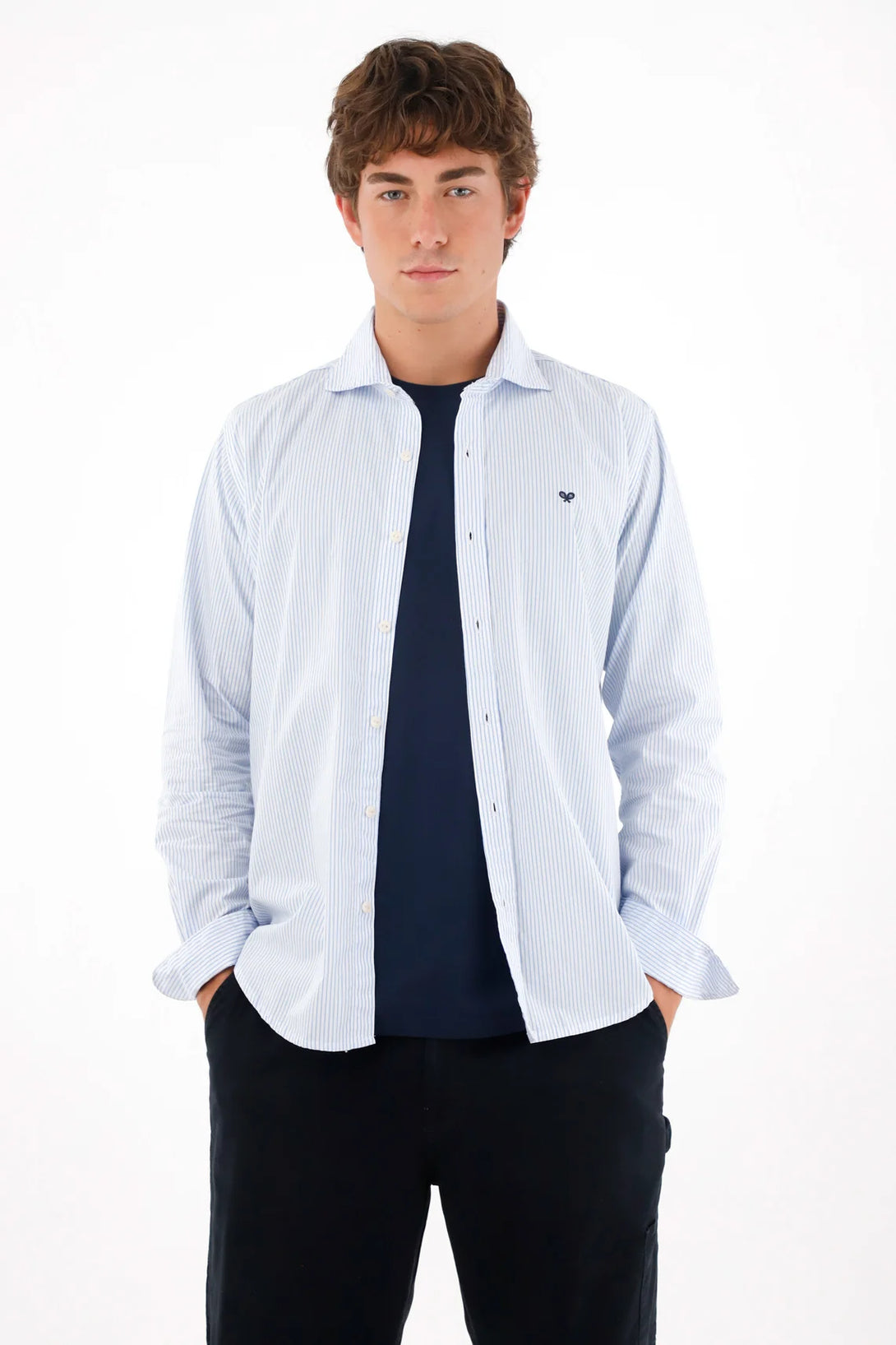 Shirt with Blue Striped Design for Men