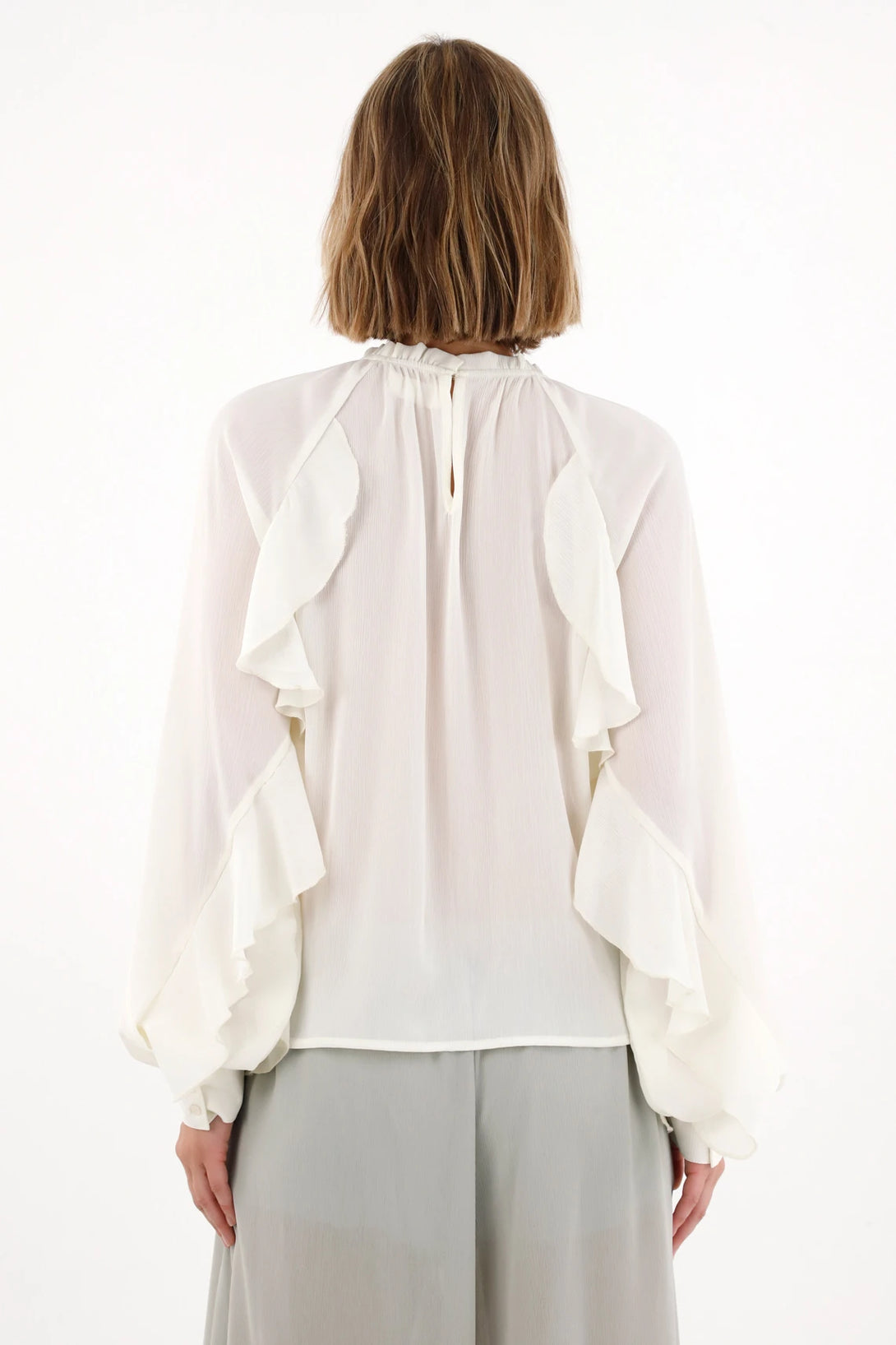 Camisa con diseño de boleros crudo para mujer