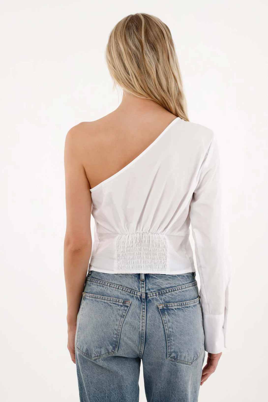 White One-Shoulder Shirt for Women