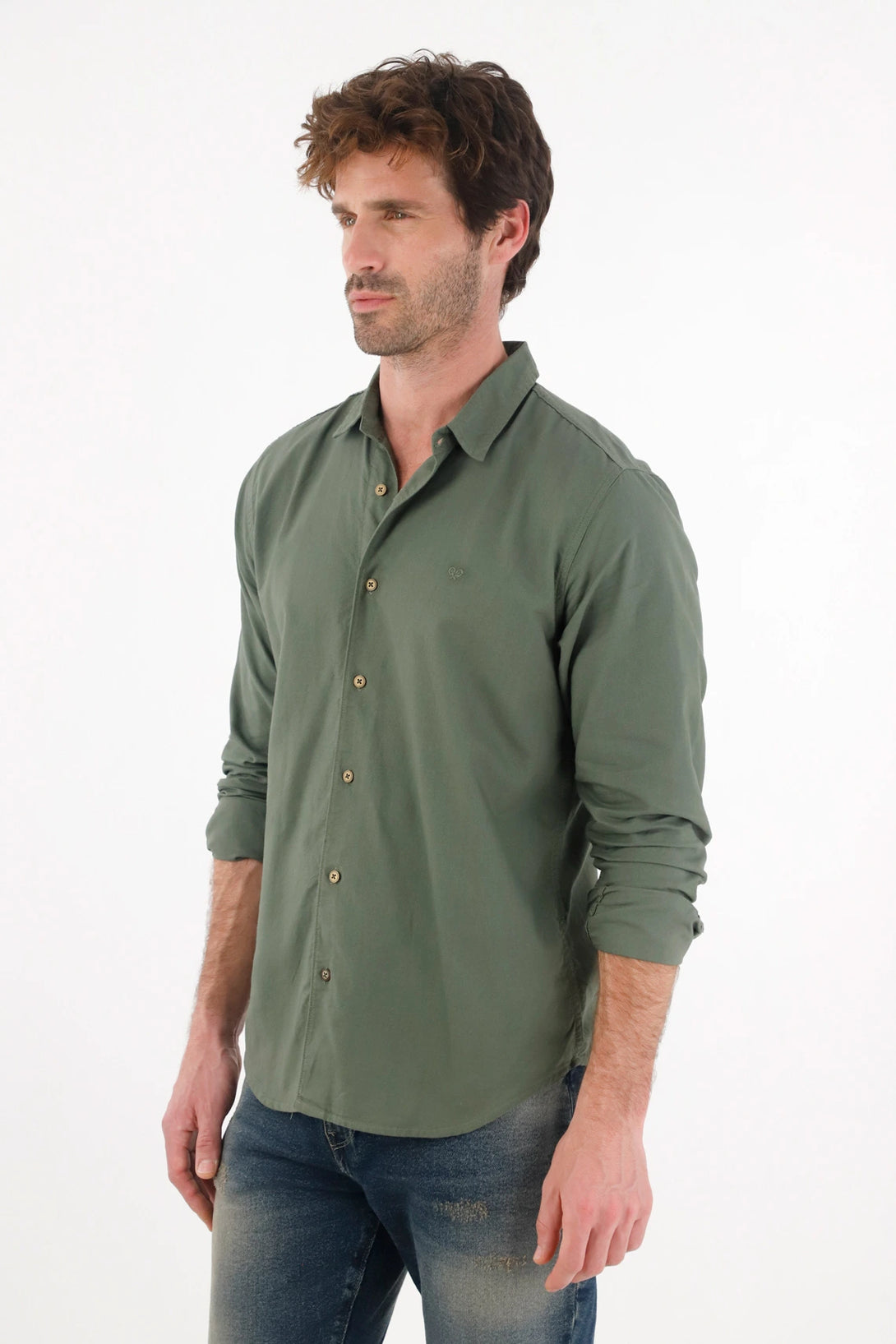 Long Sleeve Shirt in Green for Men