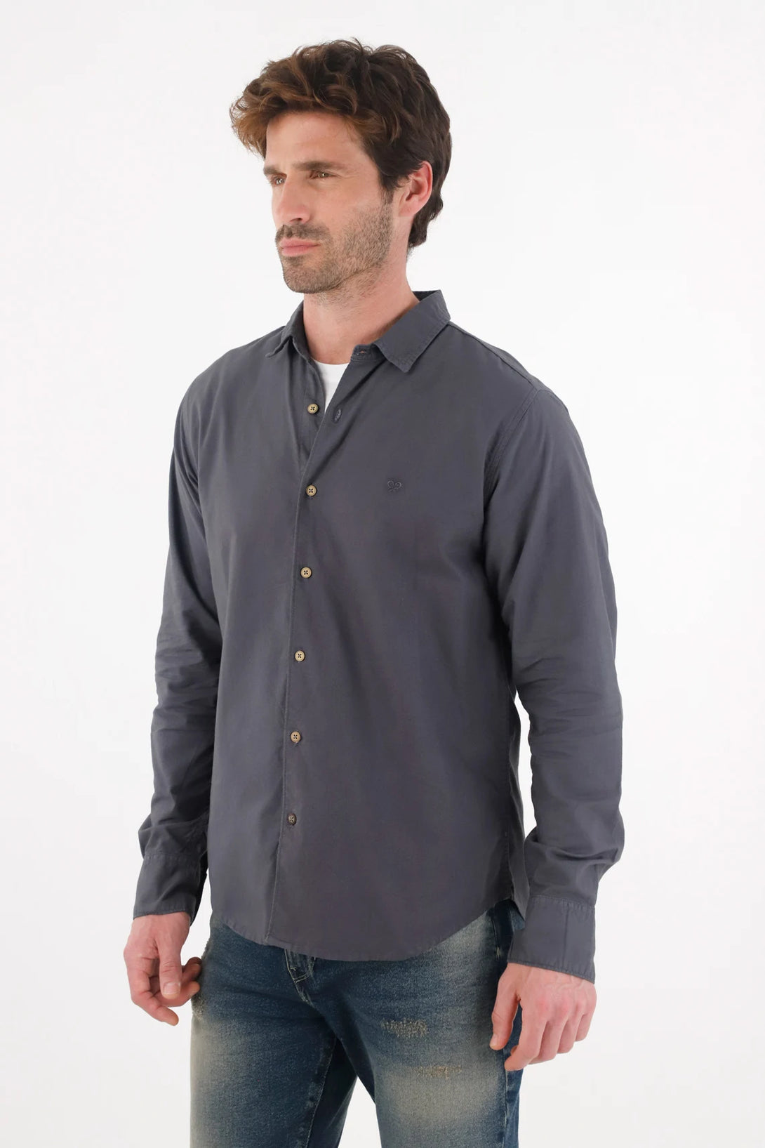 Classic Long Sleeve Shirt in Blue for Men