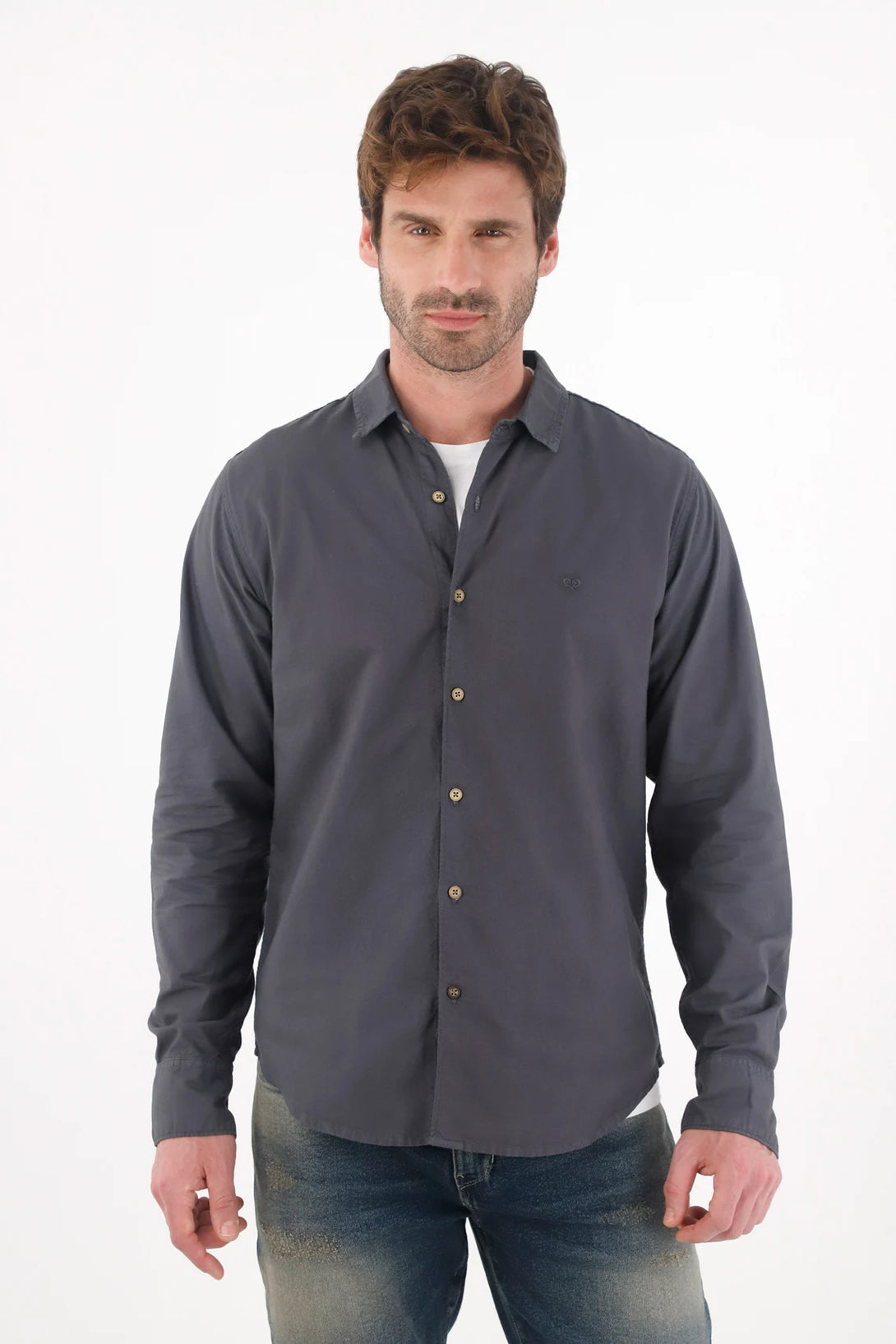 Classic Long Sleeve Shirt in Blue for Men