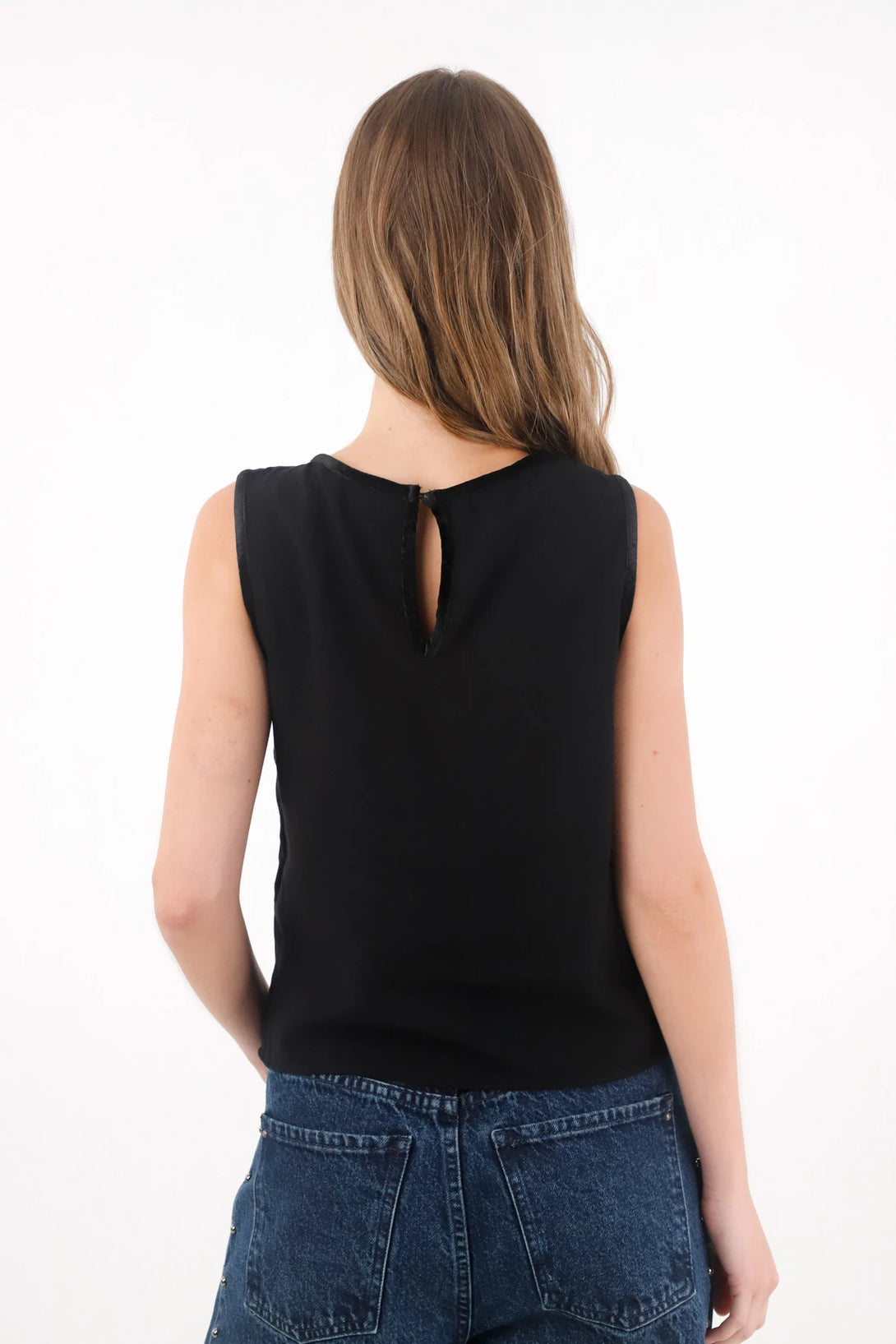 Shirt with black mesh fabric for women