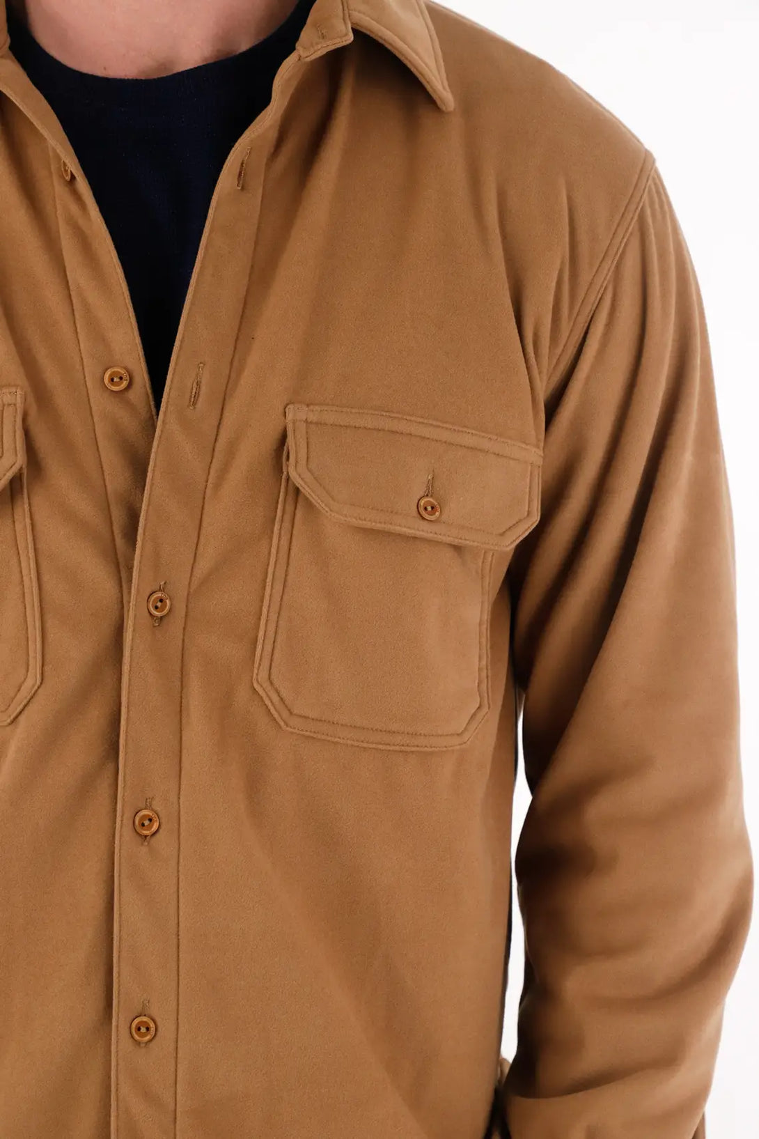 Shirt with Brown Patch Pockets for Men