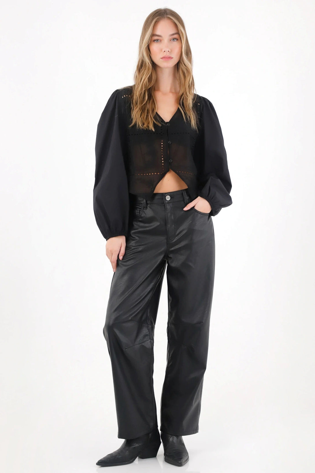 Shirt with slight black transparency for women