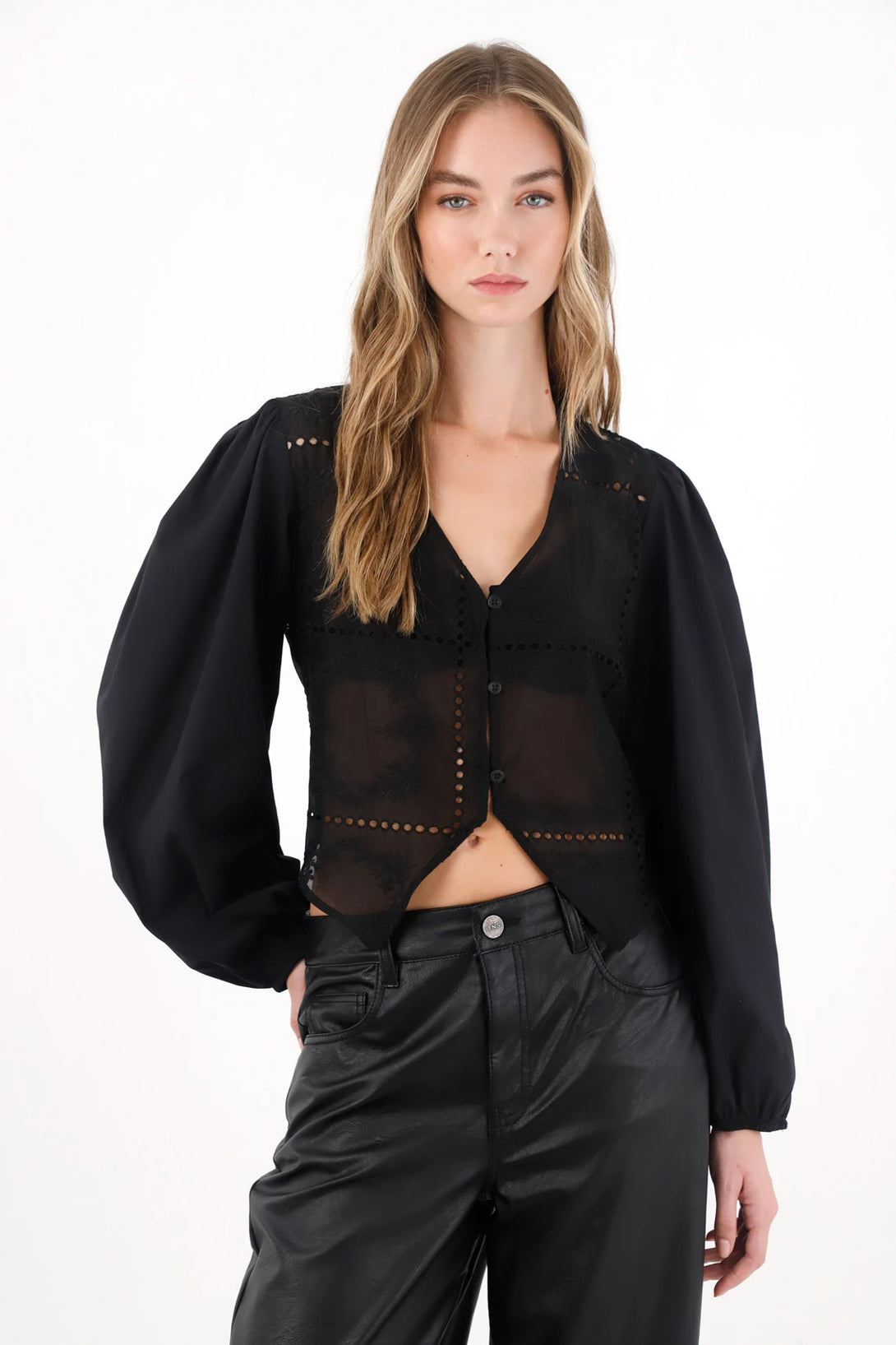 Shirt with slight black transparency for women