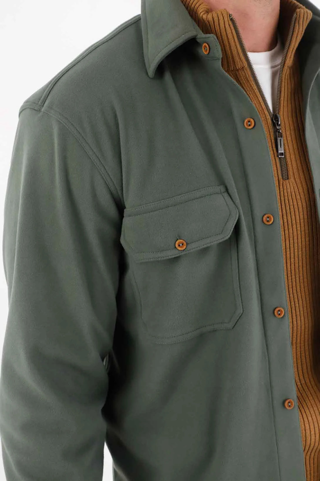 Classic Button-Up Green Shirt for Men