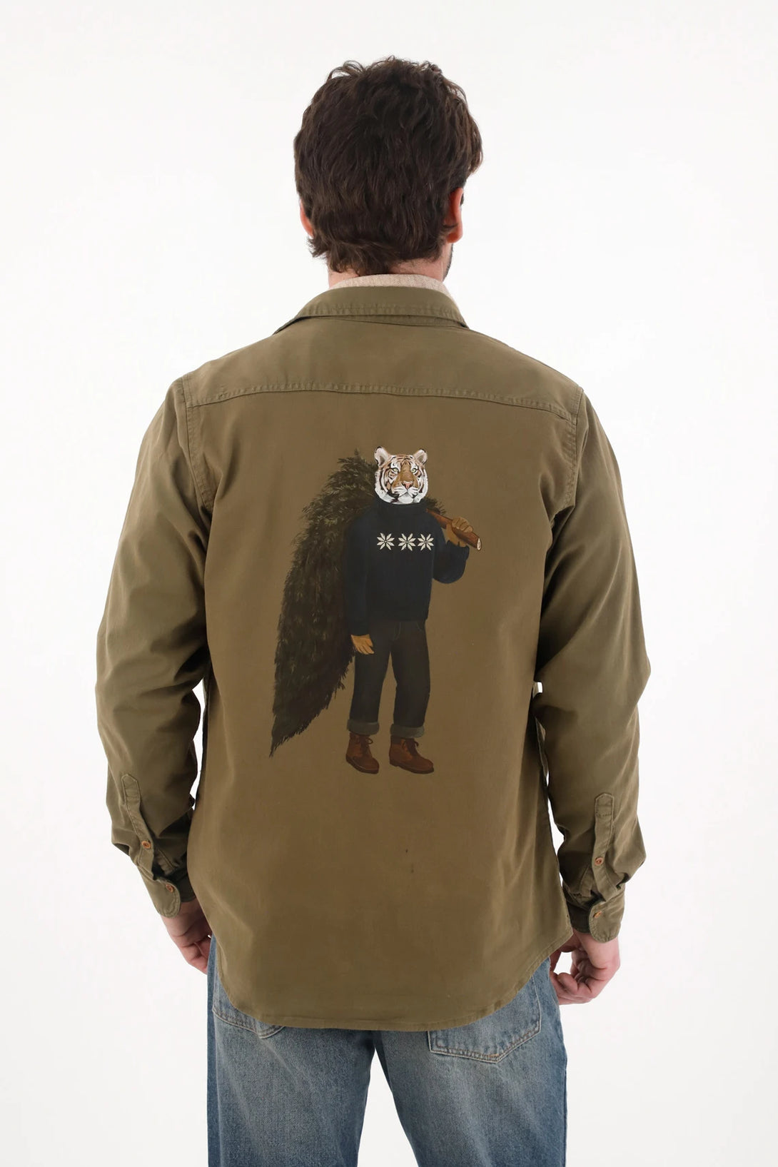 Classic Long Sleeve Green Shirt for Men