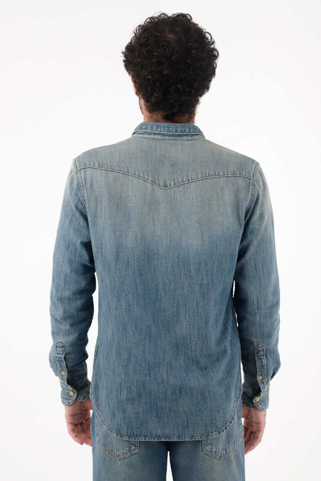 SD Denim Shirt Vintage Wash インディゴ XL Men's Indigo Cotton Denim Shirt with Relaxed Fit – TNS