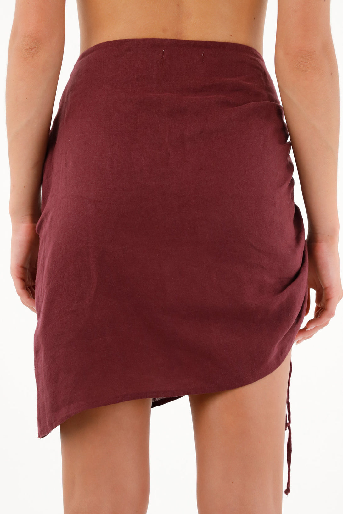 Women's Red Asymmetrical Hem Skirt