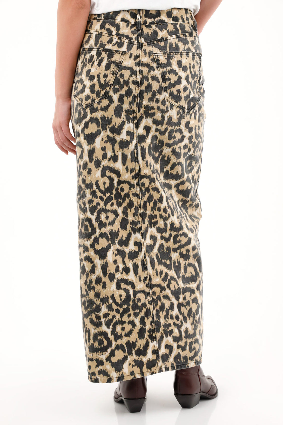 Women's long animal print skirt