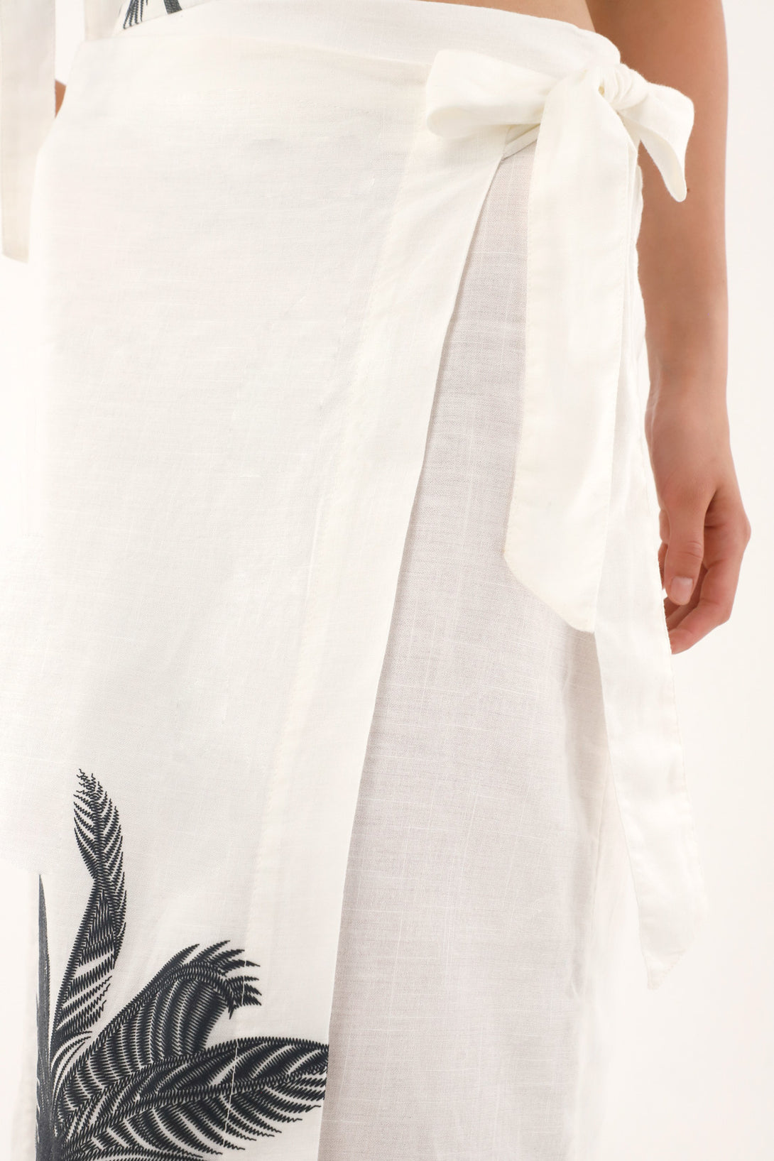 Women's Long Pareo Skirt with Palm Print