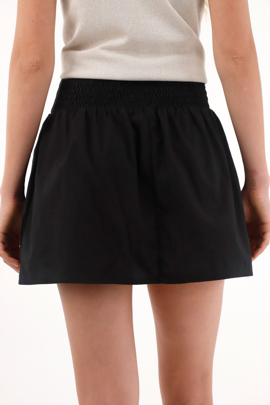 Women's Black Cross-Wrap Short Skirt