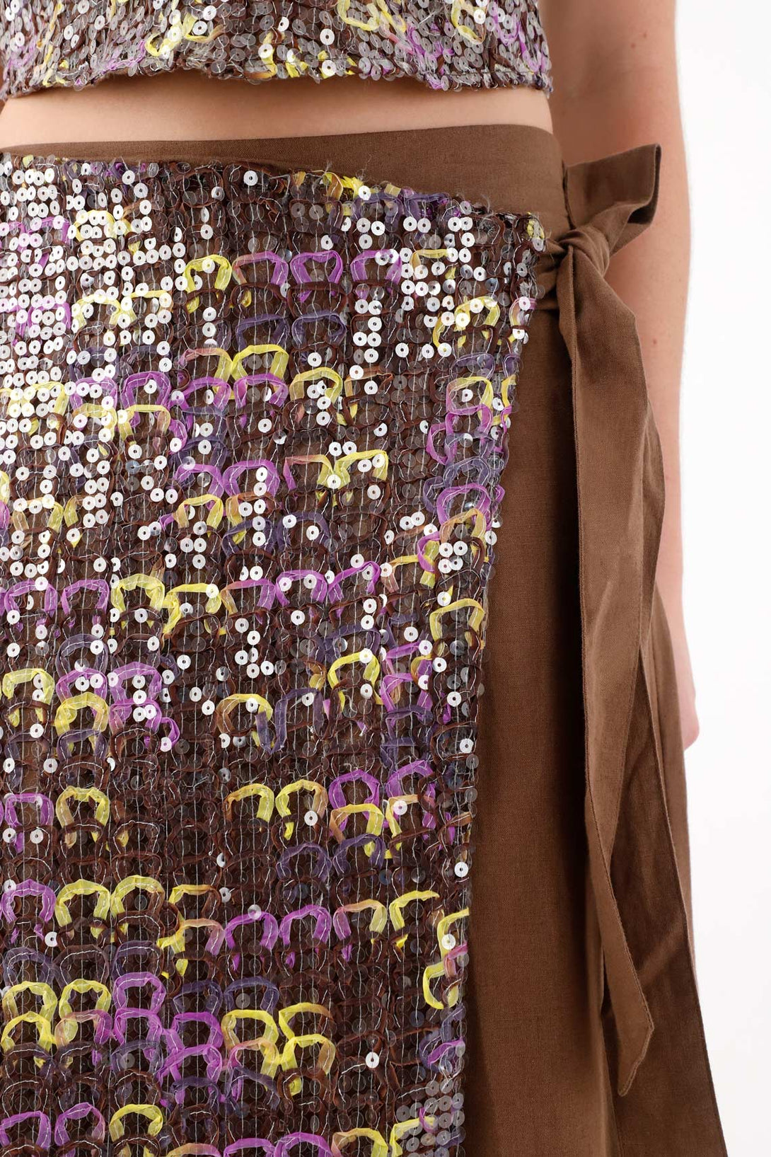 Women’s Long Pareo-Style Skirt with Sequins