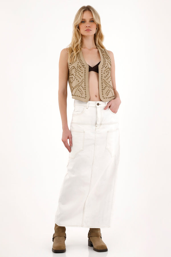 Women's Long Bull Denim Skirt