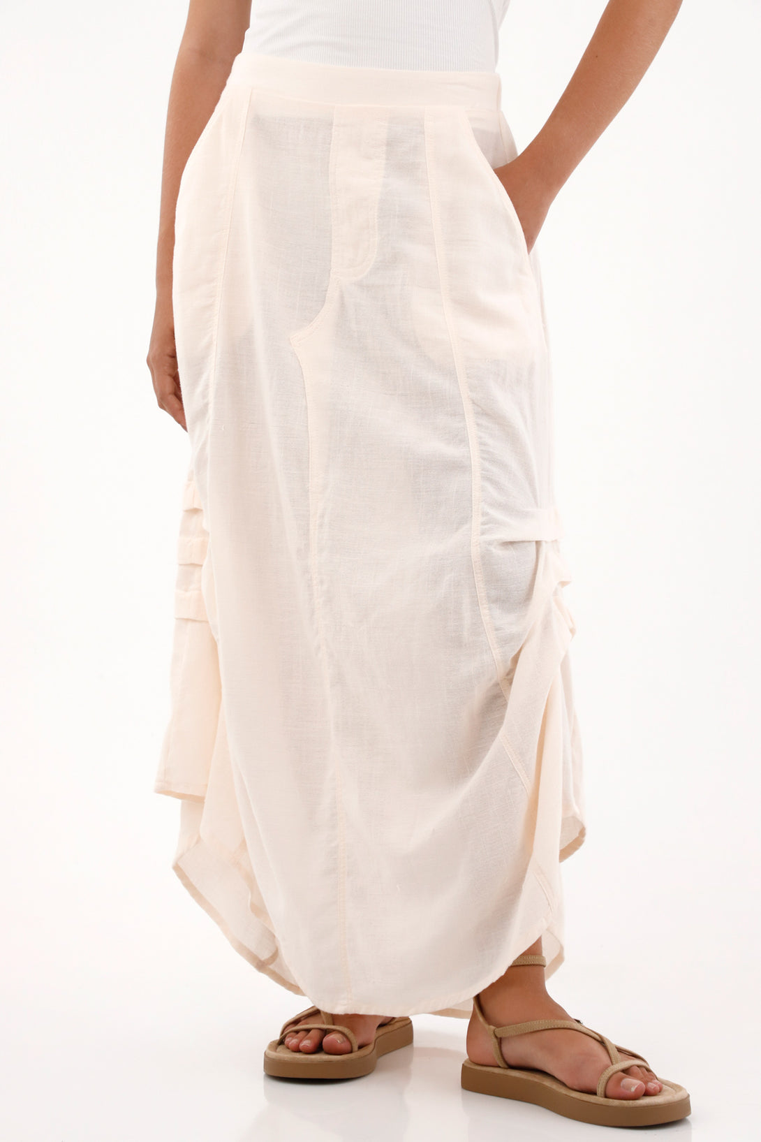 Women's Short Embroidered Dress in Beige