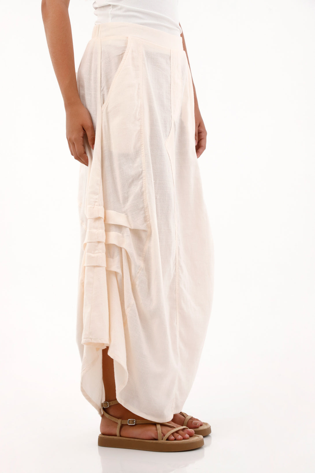 Women's Short Embroidered Dress in Beige