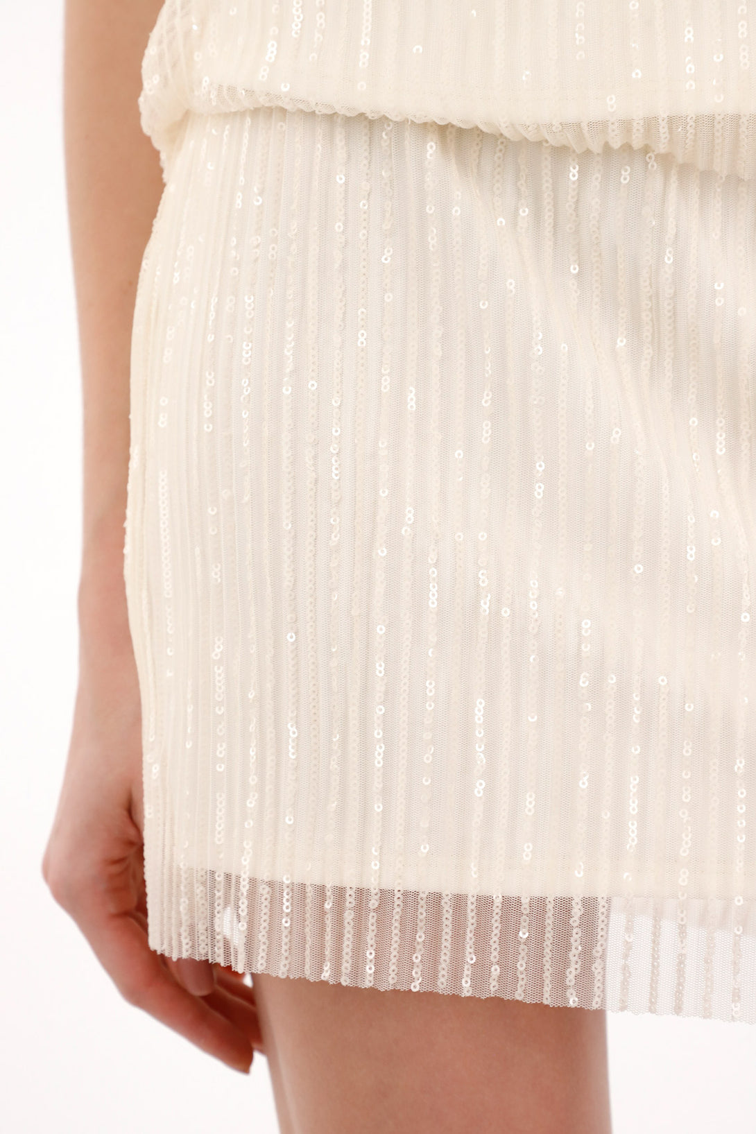 Short Skirt in Shiny Fabric for Women