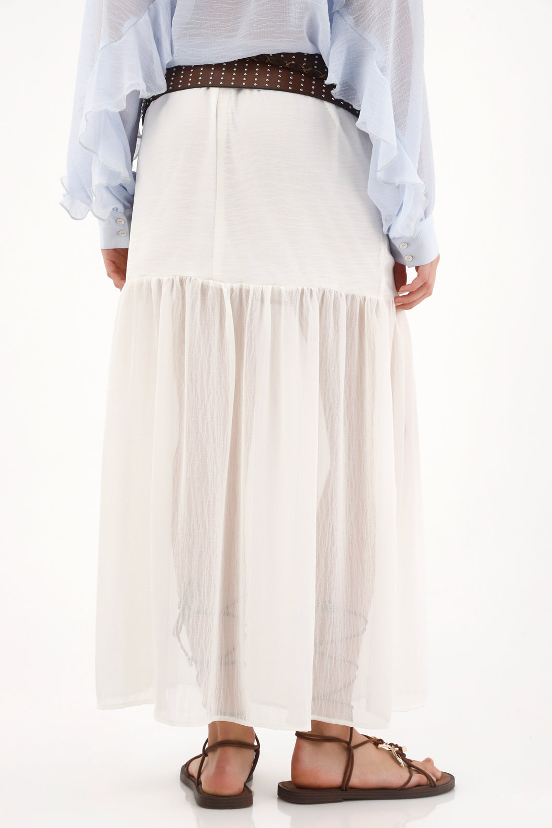 Long Crudo Skirt in Fabric Blend for Women