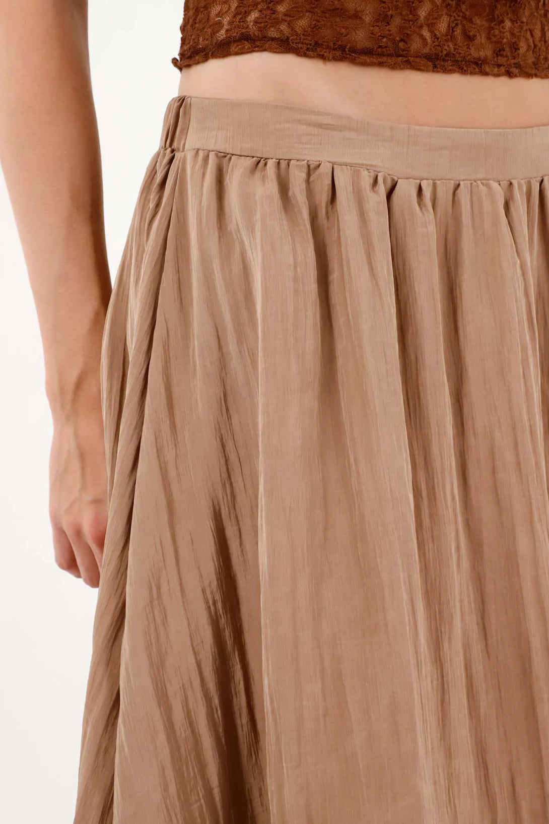 Long Skirt for Women Polyester and Polyamide Sand Fluid Fit