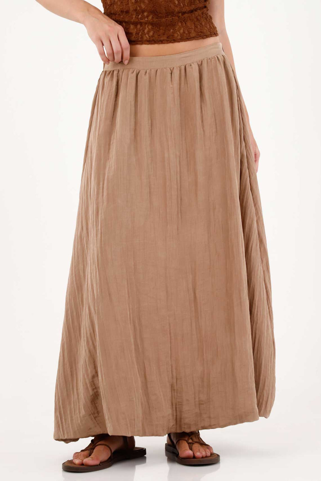 Long Skirt for Women Polyester and Polyamide Sand Fluid Fit