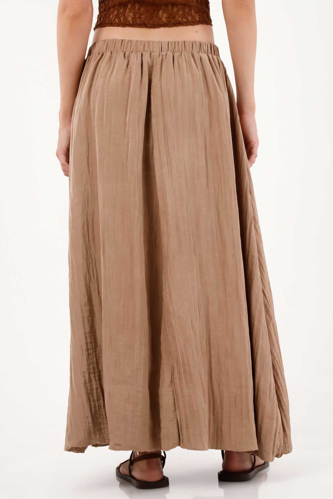 Long Skirt for Women Polyester and Polyamide Sand Fluid Fit