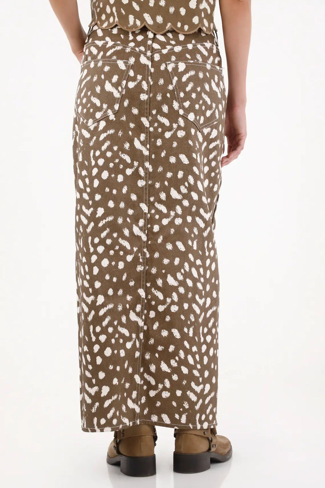 Falda larga con manchas para mujer