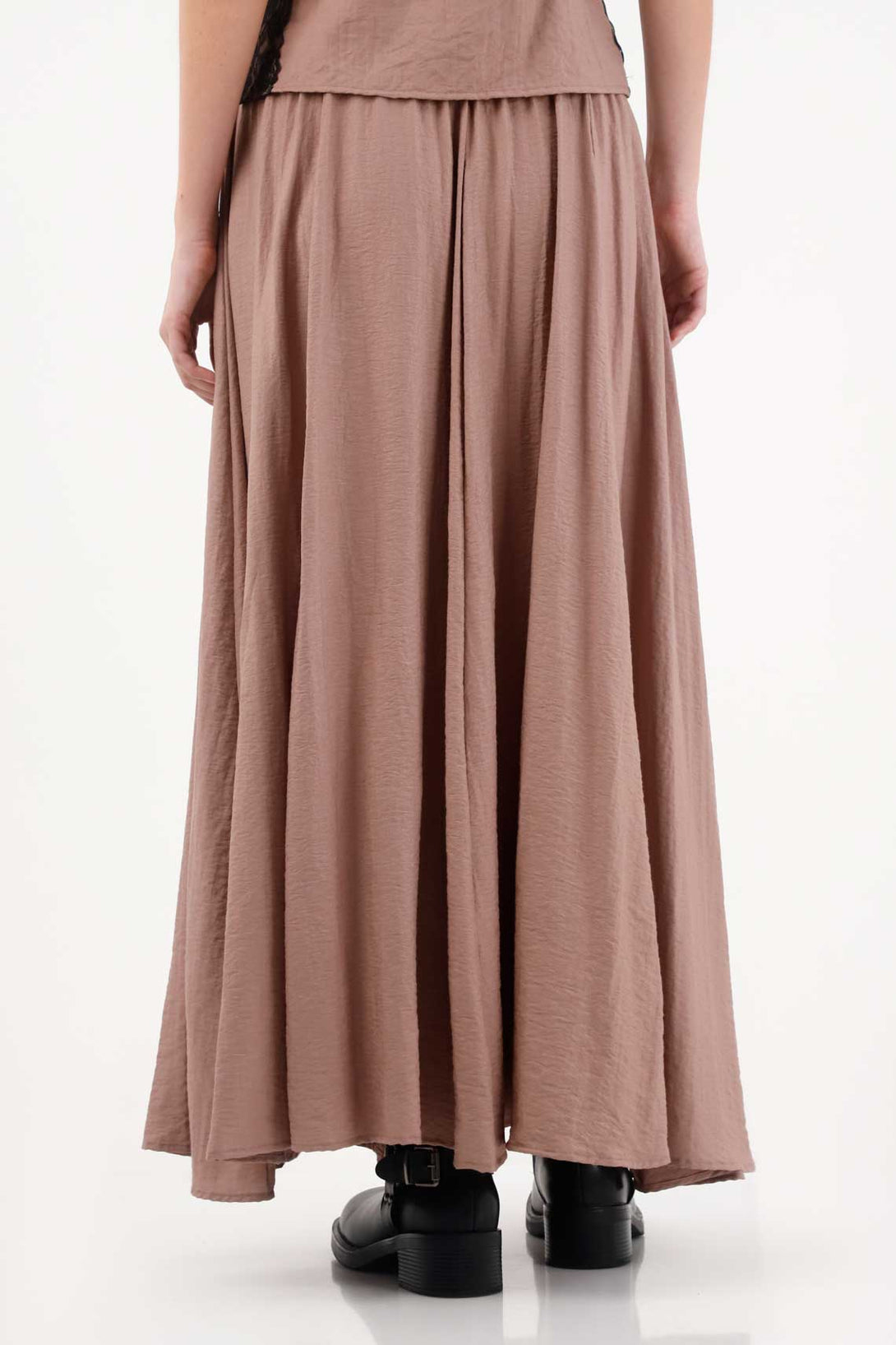Long Satin Skirt in Brown for Women