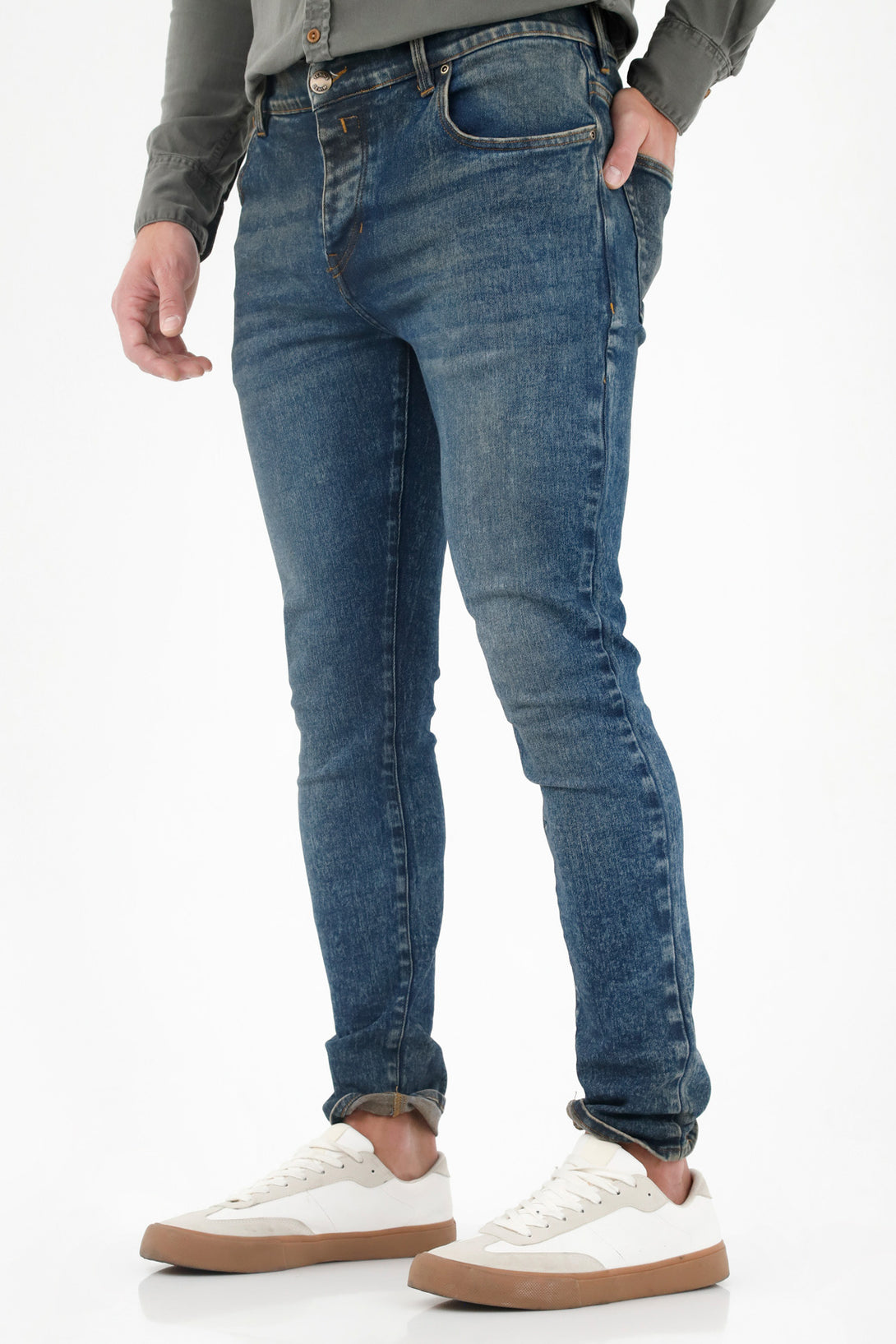 Men's TNS Jean, Super Skinny Flat Heavy Waist Jeans with Waistband