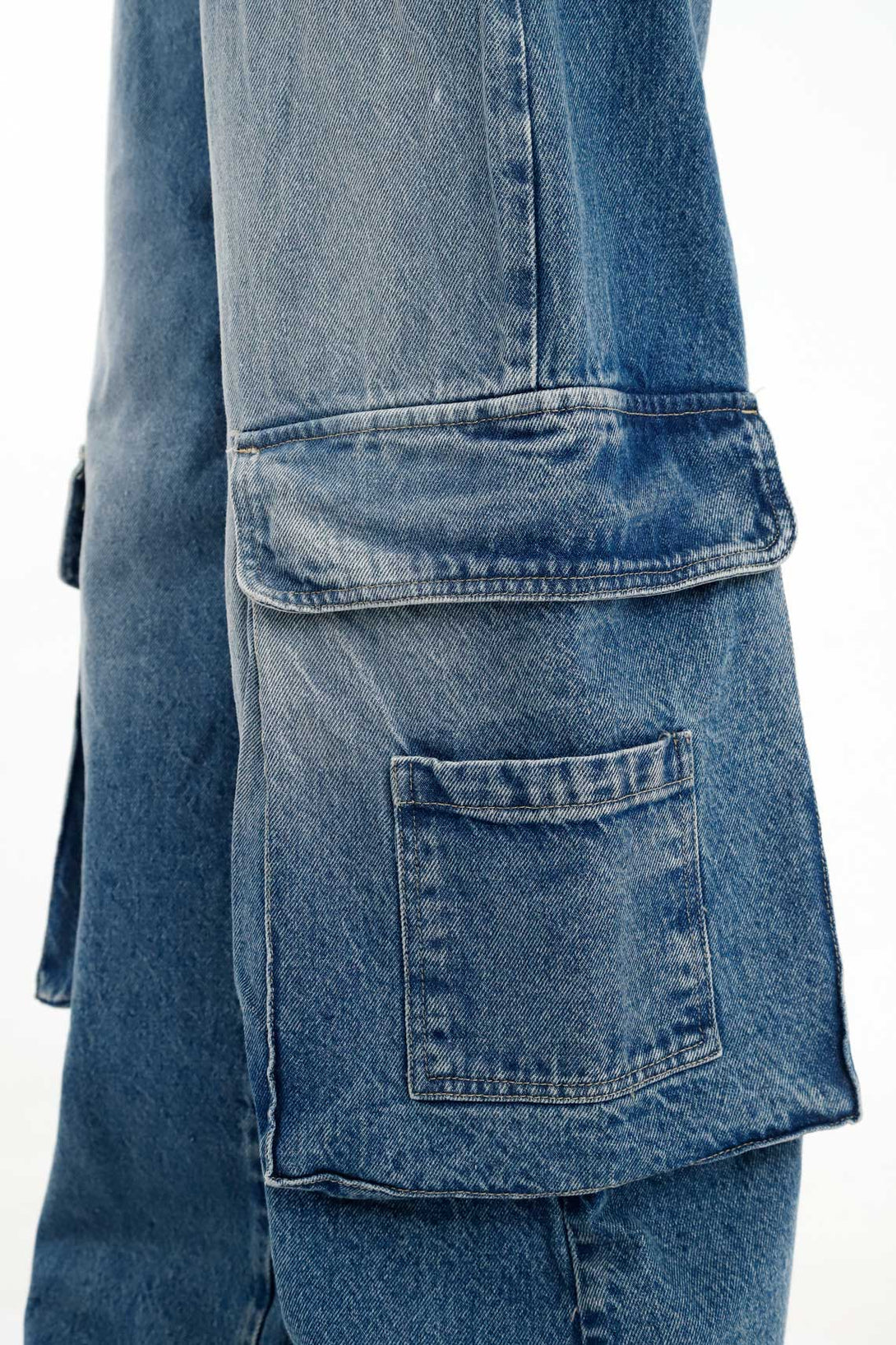 Women's Blue Cargo Jeans