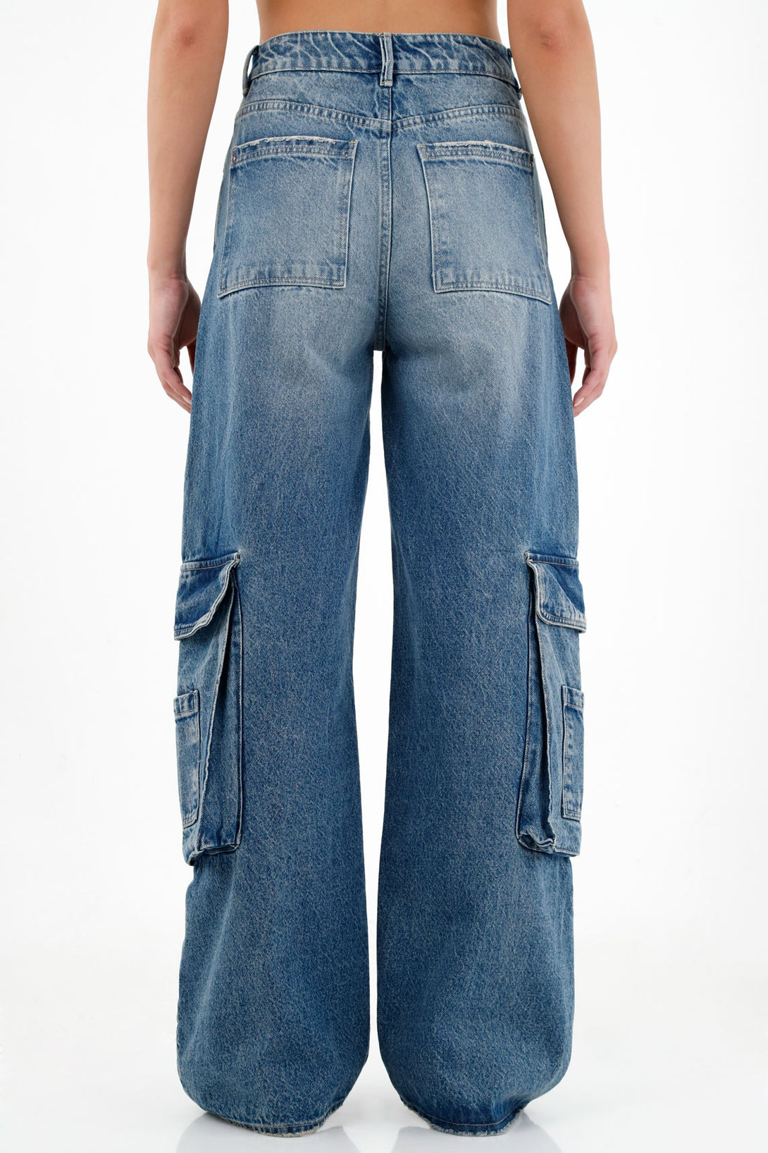 Women's Blue Cargo Jeans
