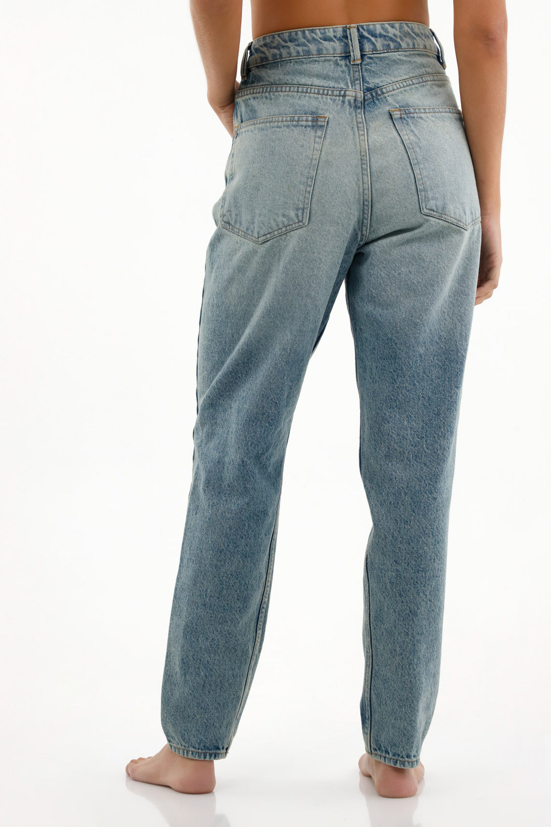 Jean Mom fit con rotos azul para mujer