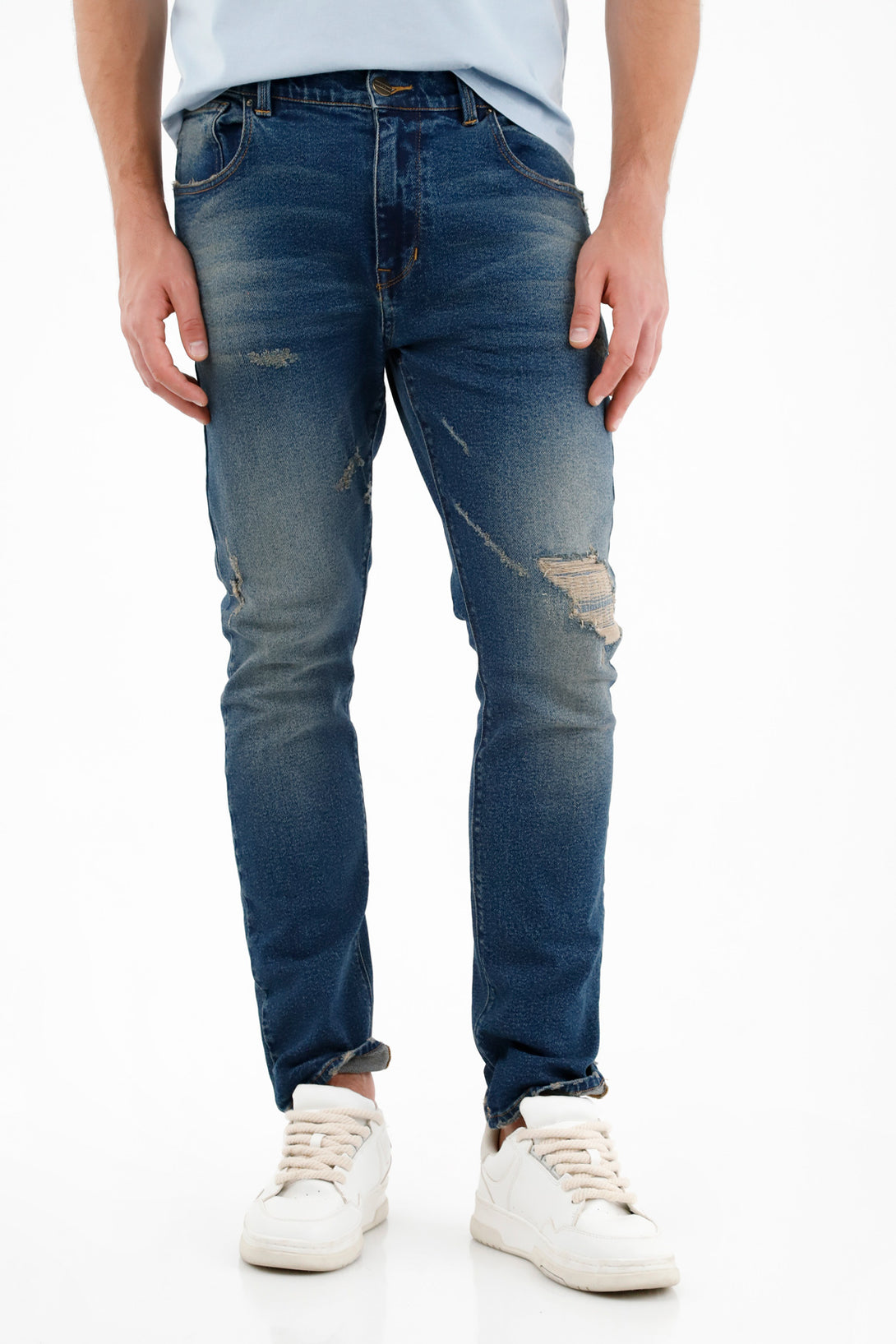 Men's Mid-Rise Distressed Nudy Jeans