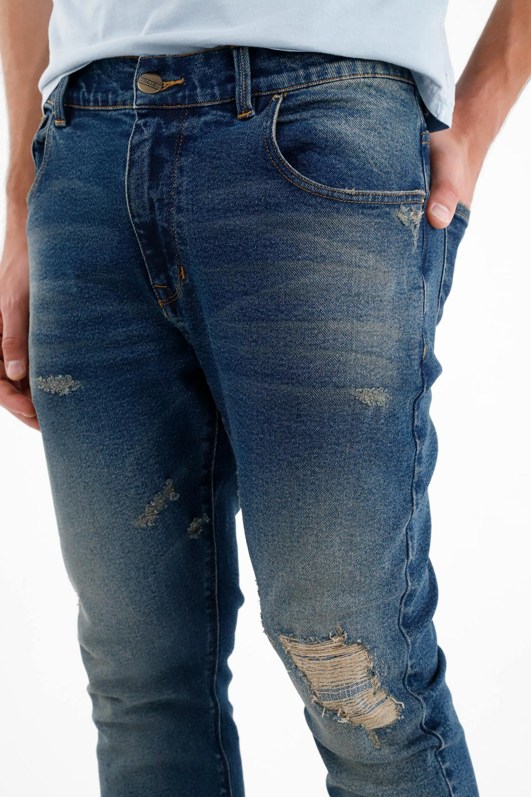 Men's Mid-Rise Distressed Nudy Jeans