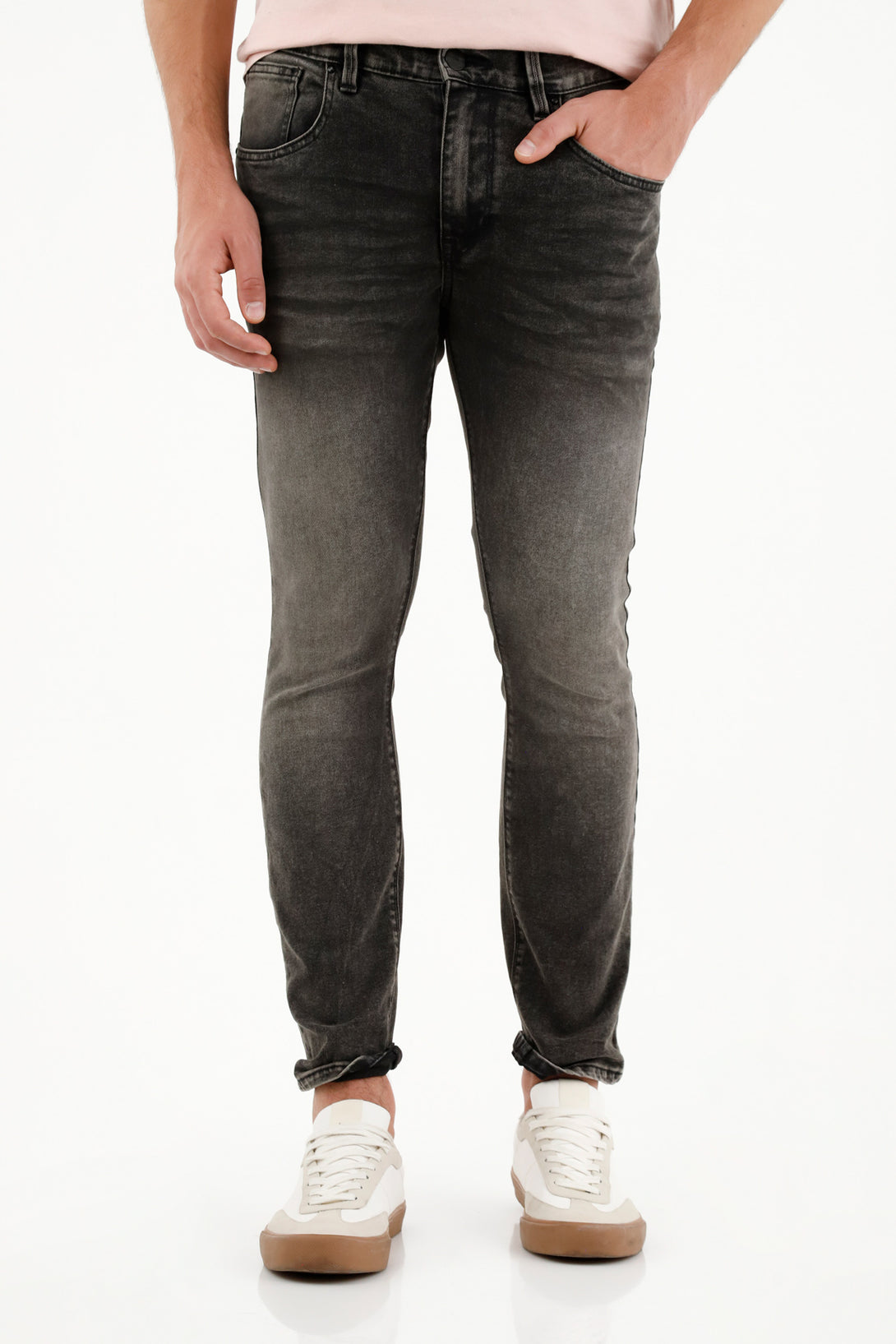 Men's black Nudy jeans with highlights