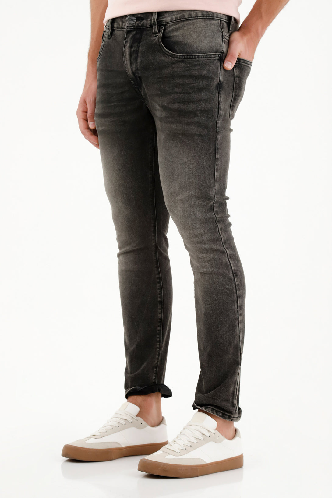 Men's black Nudy jeans with highlights