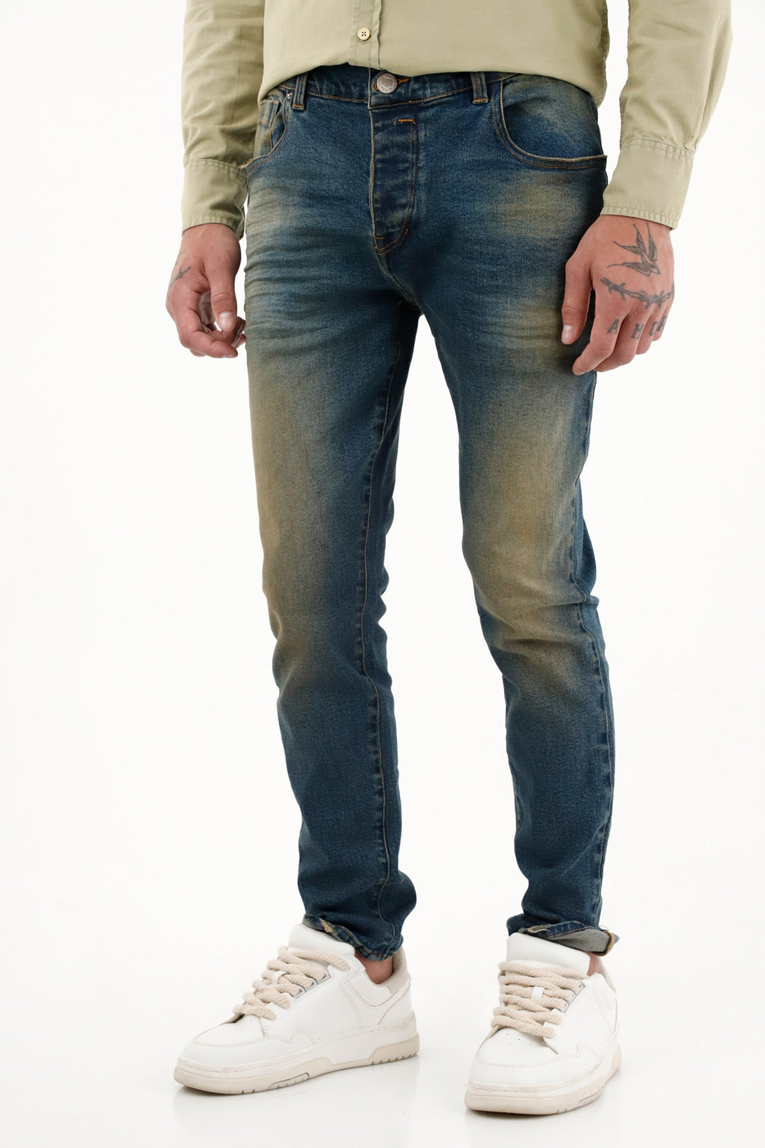 Jean azul tono medio Skinny para hombre
