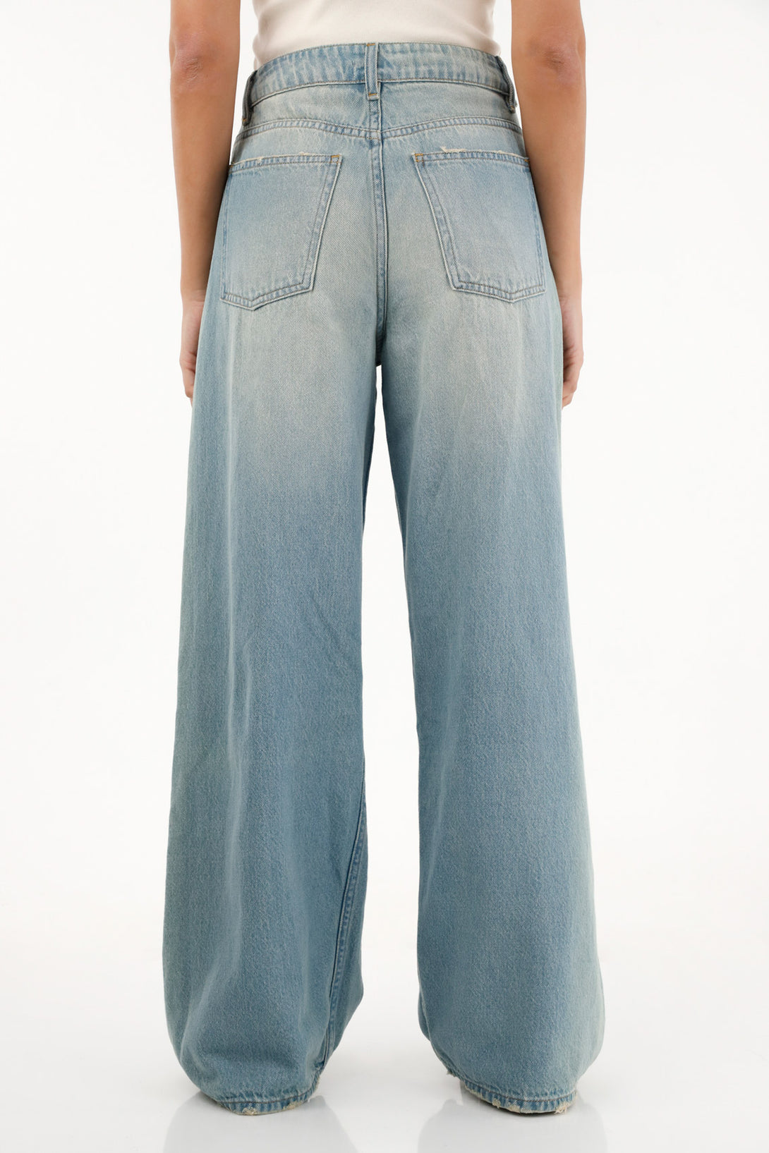 Women's Wide Leg Jeans with Belt