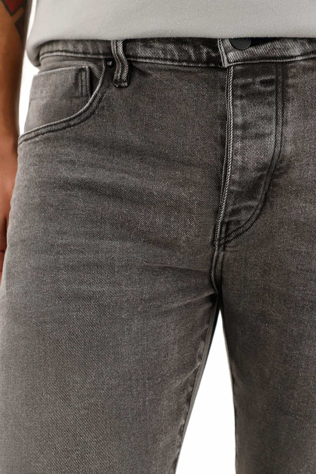 Men's Grey Mid-Rise Skinny Jeans
