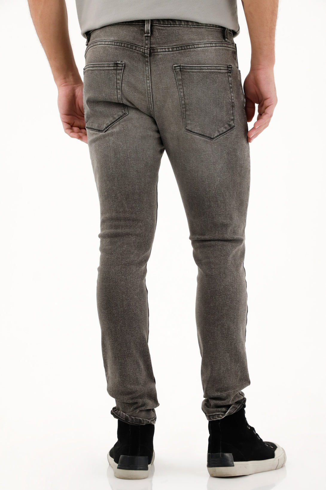 Men's Grey Mid-Rise Skinny Jeans
