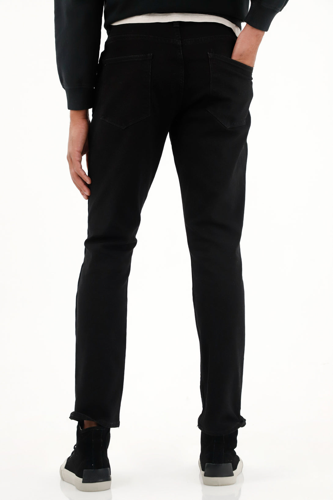 Jean Nudy negro con arrugas 3D para hombre