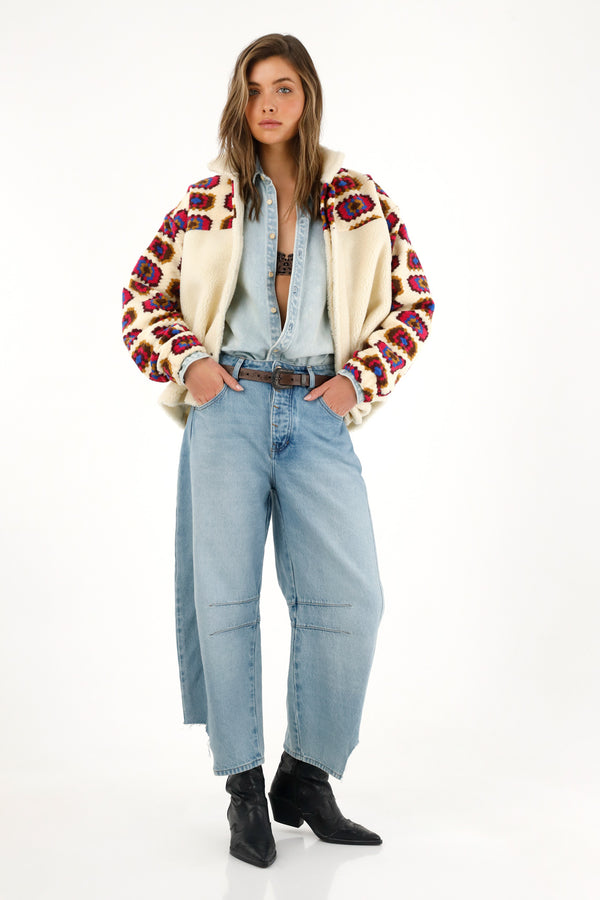 Jean Horseshoe tono medio para mujer