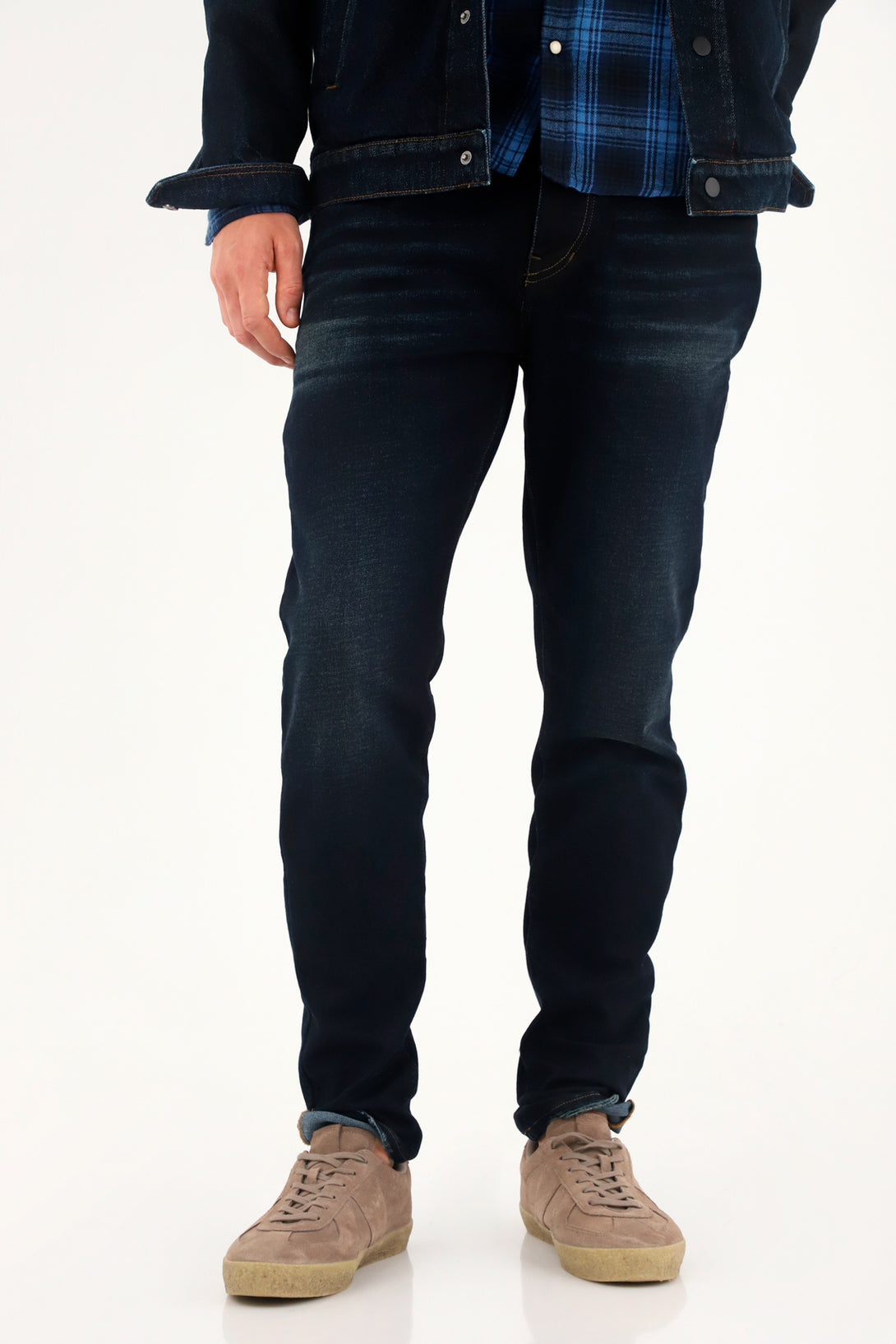 Men's Dark Tone Super Skinny Blue Jeans