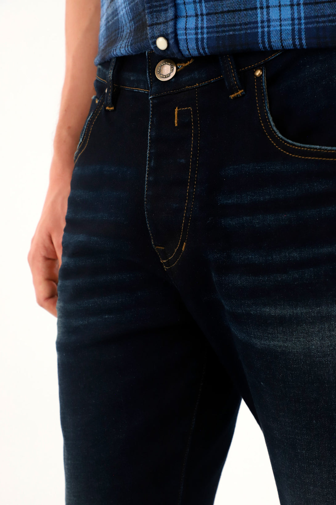 Men's Dark Tone Super Skinny Blue Jeans