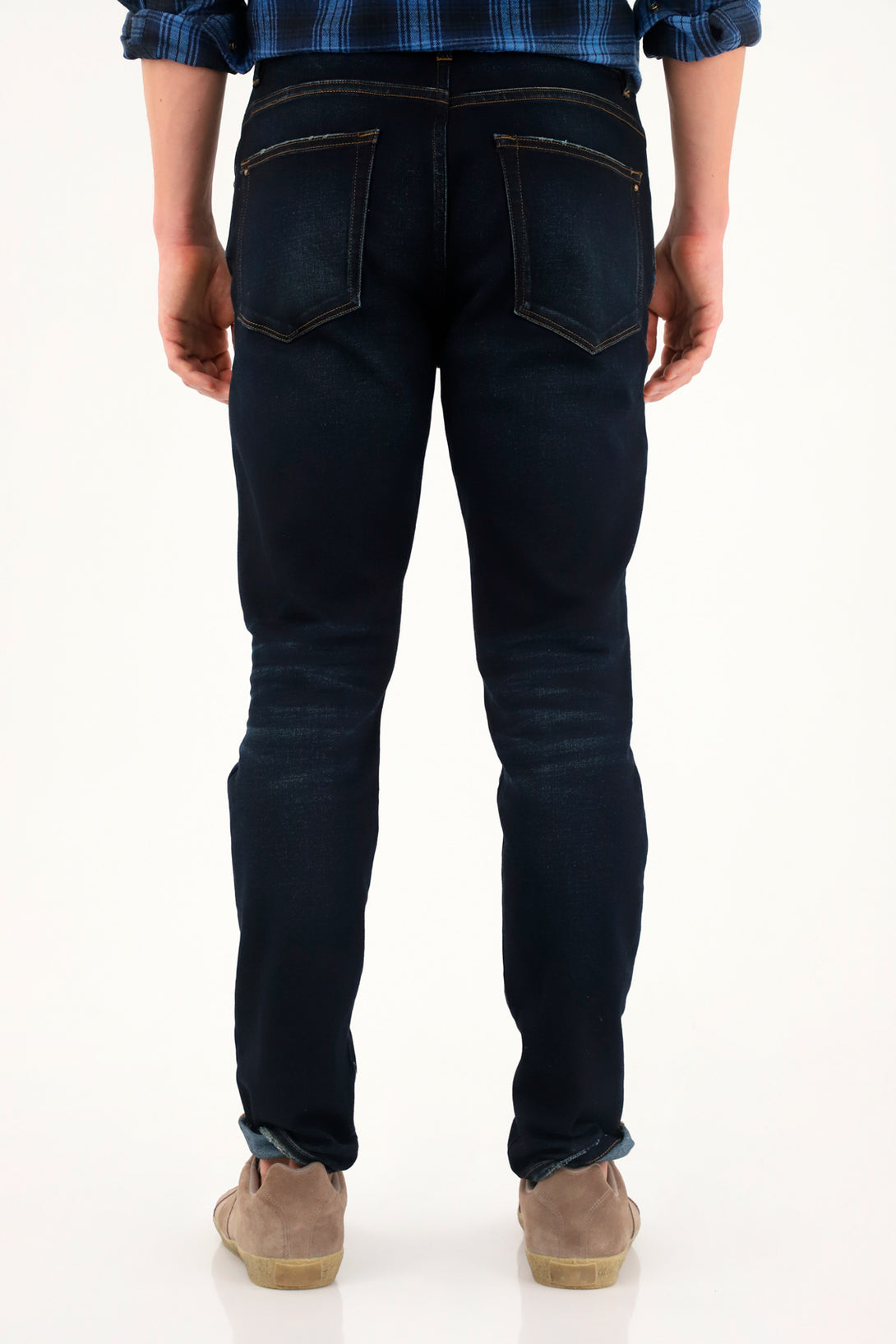 Men's Dark Tone Super Skinny Blue Jeans