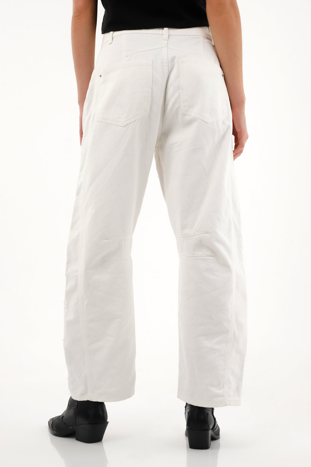 Women's raw decorative appliquÃ© horseshoe jeans