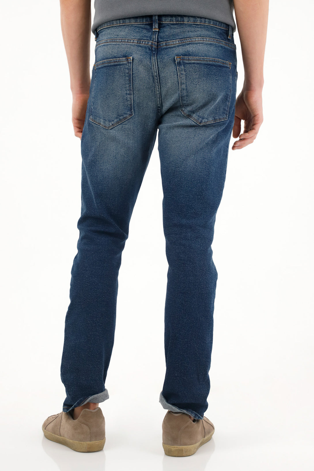 Jean Nudy tiro medio con arrugas 3D para hombre